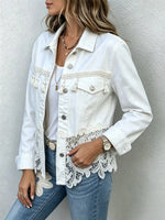 Women's Denim Lace Fringe Jacket