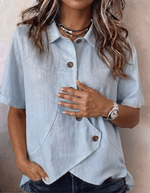 Women's Casual Solid Color Irregular Shirt