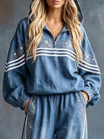 Cozy Shiny Hot Drill Denim-Style Hoodies