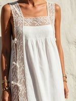 Women's Lace Side-Panel Slit Maxi Dress