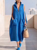 Stylish Stand-collar Cocoon Dress