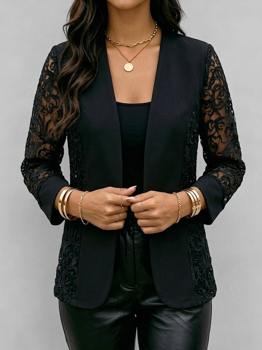 Exquisite And Elegant Blazer With Lace Paneling