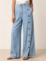 Cozy Lightweight Wide-leg Denim Pants