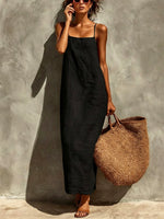 Women's Solid Color Art Casual Chic Loose Long Dress