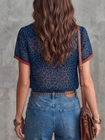 Vibrant Sheer Leopard Resort Blouse