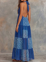 Vintage Art Comfortable Summer Fabrics Patchwork Chiffon Dress
