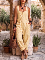 Boho Casual & Comfortable Cream-yellow Jumpsuit
