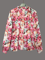 Retro Elegant Floral Pattern Loose Art Casual Long Sleeve Shirt