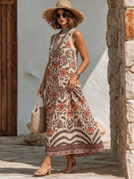 Boho Vintage Floral Print Dress