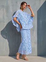 Elegant Lace Top And Fishtail Skirt Two-piece Set