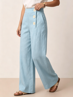 Cozy Breathable Cotton-linen Wide-leg Pants