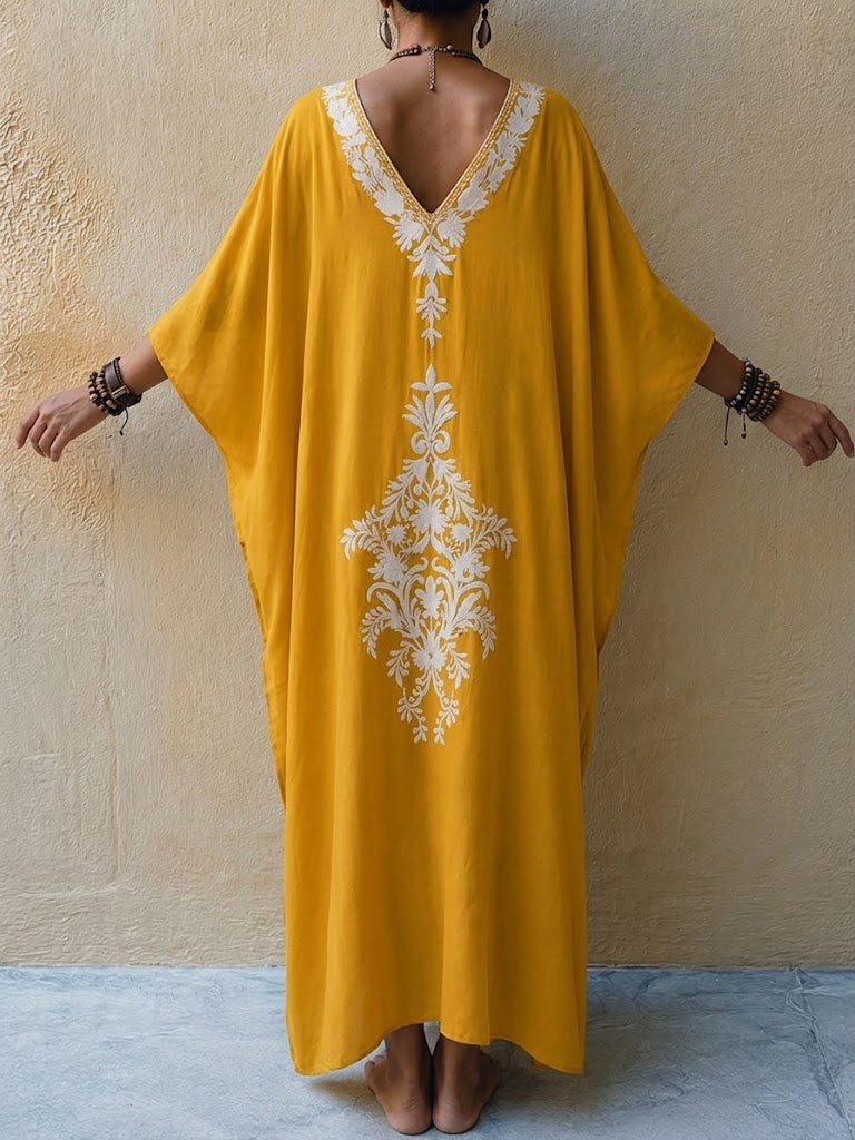 Bohemian Loose-fit Printed Kaftan Maxi Dress