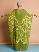 Bohemian Butterfly-print Flowy Maxi Dress