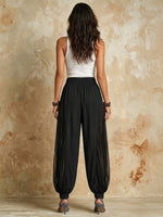 Casual Linen And Cotton Spliced chiffon Lantern Pants