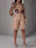 Stylish And Casual Eco-friendly Leather Shorts