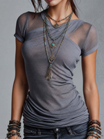 Boho Casual Mesh Top